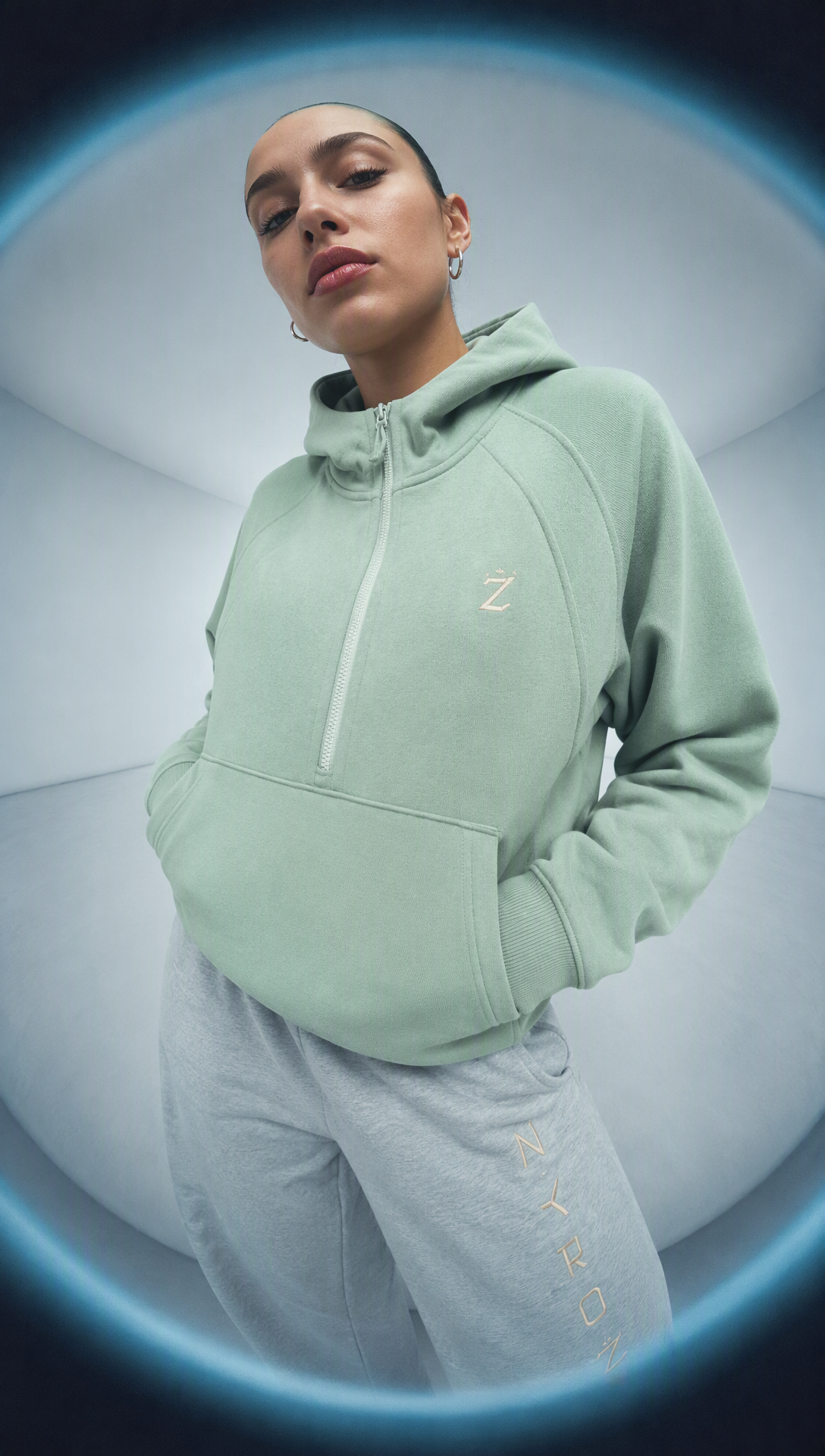 ZYRO Woman's Scuba Hoodie Teal (OG)