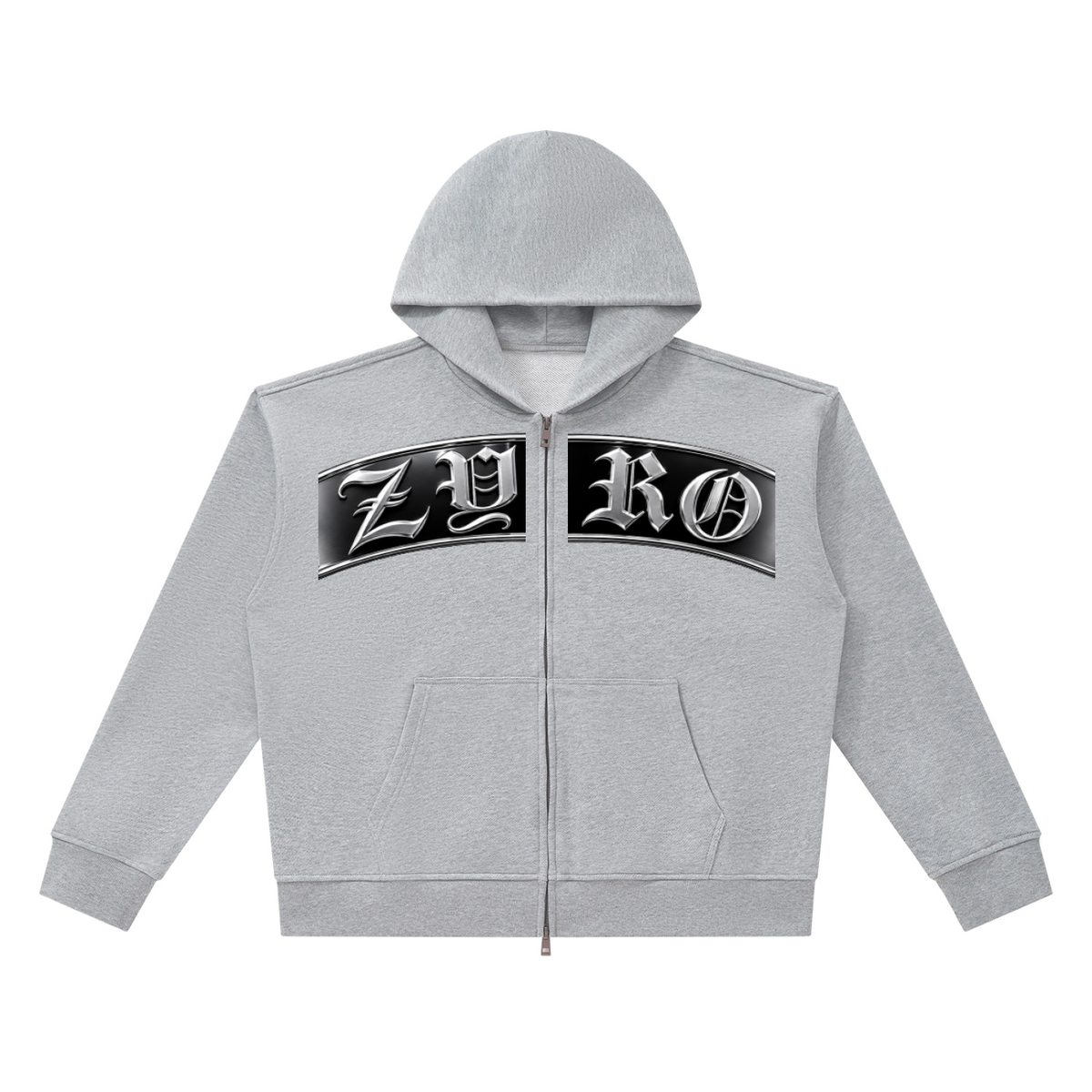 ZYRO Grey Zip Up Hoodie (BANNER)